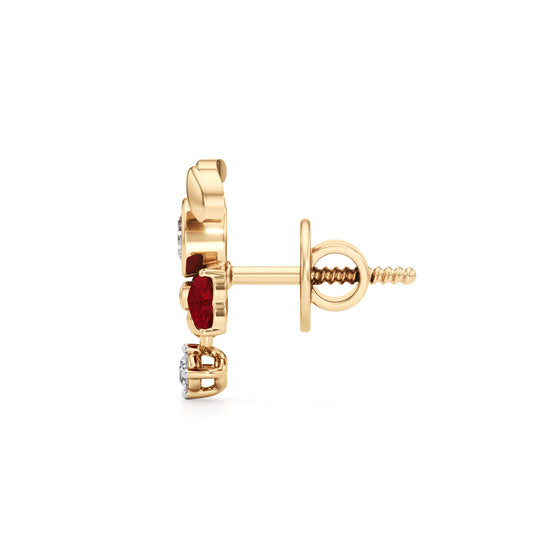 Sparkling Bunny Bow Stud Earrings in 925 silver 18k Gold Plated
