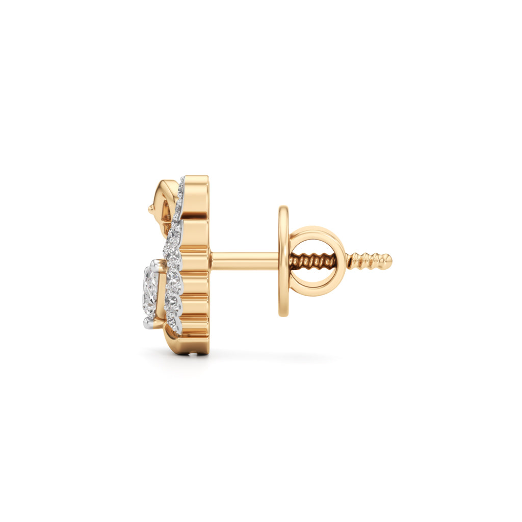 Majestic Pavé Swan Stud Earrings in 925 silver 18k Gold Plated