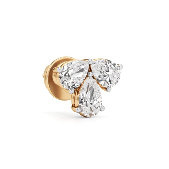 Marquise Butterfly Wing Stud Earrings in 925 silver 18k Gold Plated