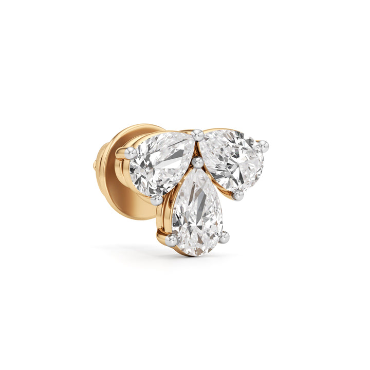 Marquise Butterfly Wing Stud Earrings in 925 silver 18k Gold Plated