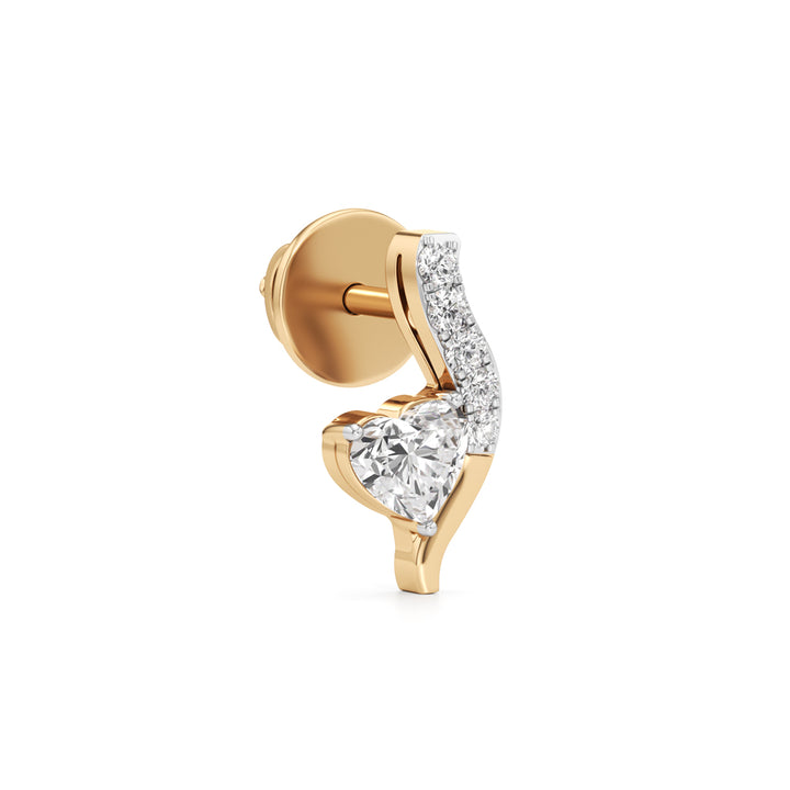 Asymmetrical Emerald & Marquise Bloom Studs in 925 silver 18k Gold Plated