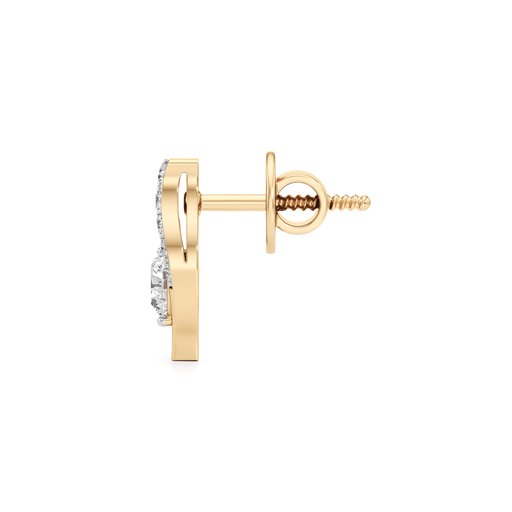 Asymmetrical Emerald & Marquise Bloom Studs in 925 silver 18k Gold Plated