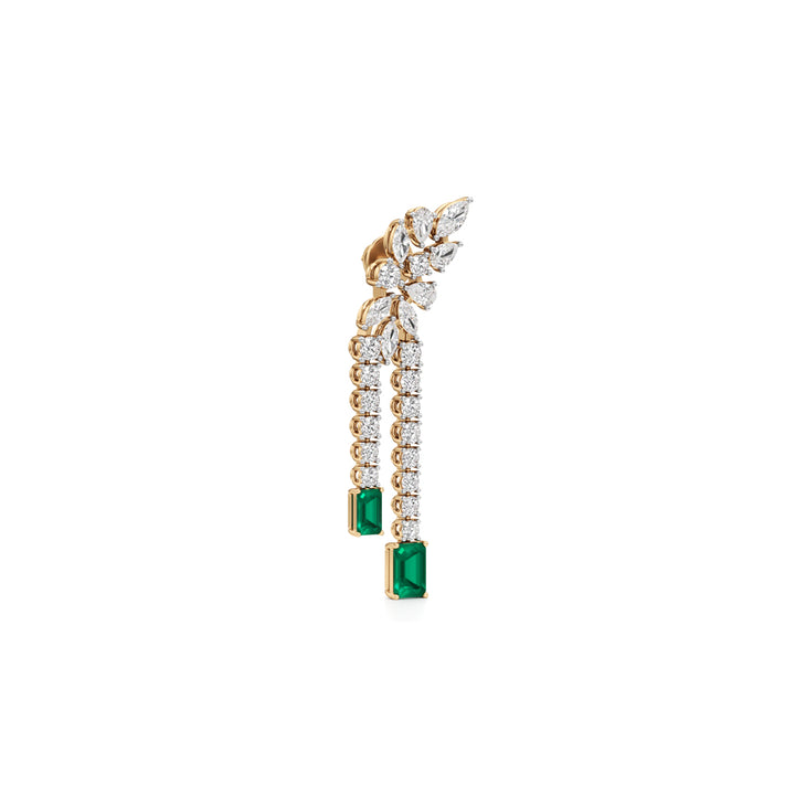 Majestic Emerald & Marquise Leaf Cascades in 925 silver 18k Gold Plated