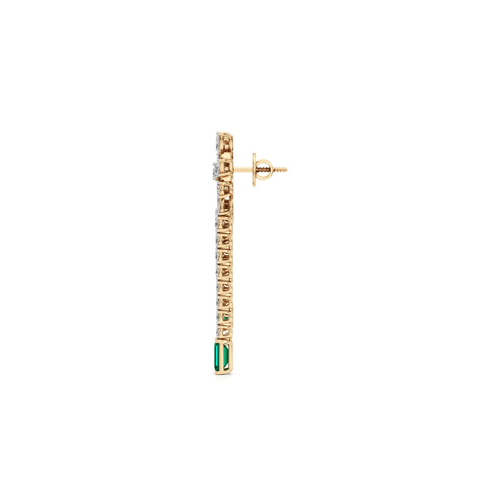 Majestic Emerald & Marquise Leaf Cascades in 925 silver 18k Gold Plated