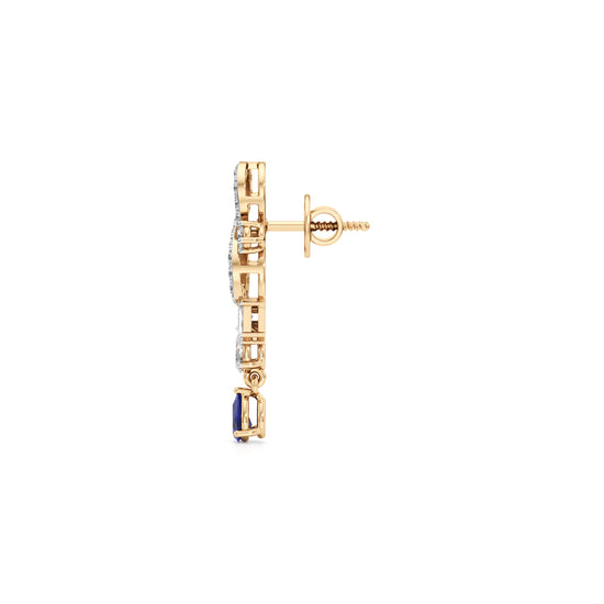 Sapphire Infinity Cascade Drop Earrings in 925 silver 18k Gold Plated
