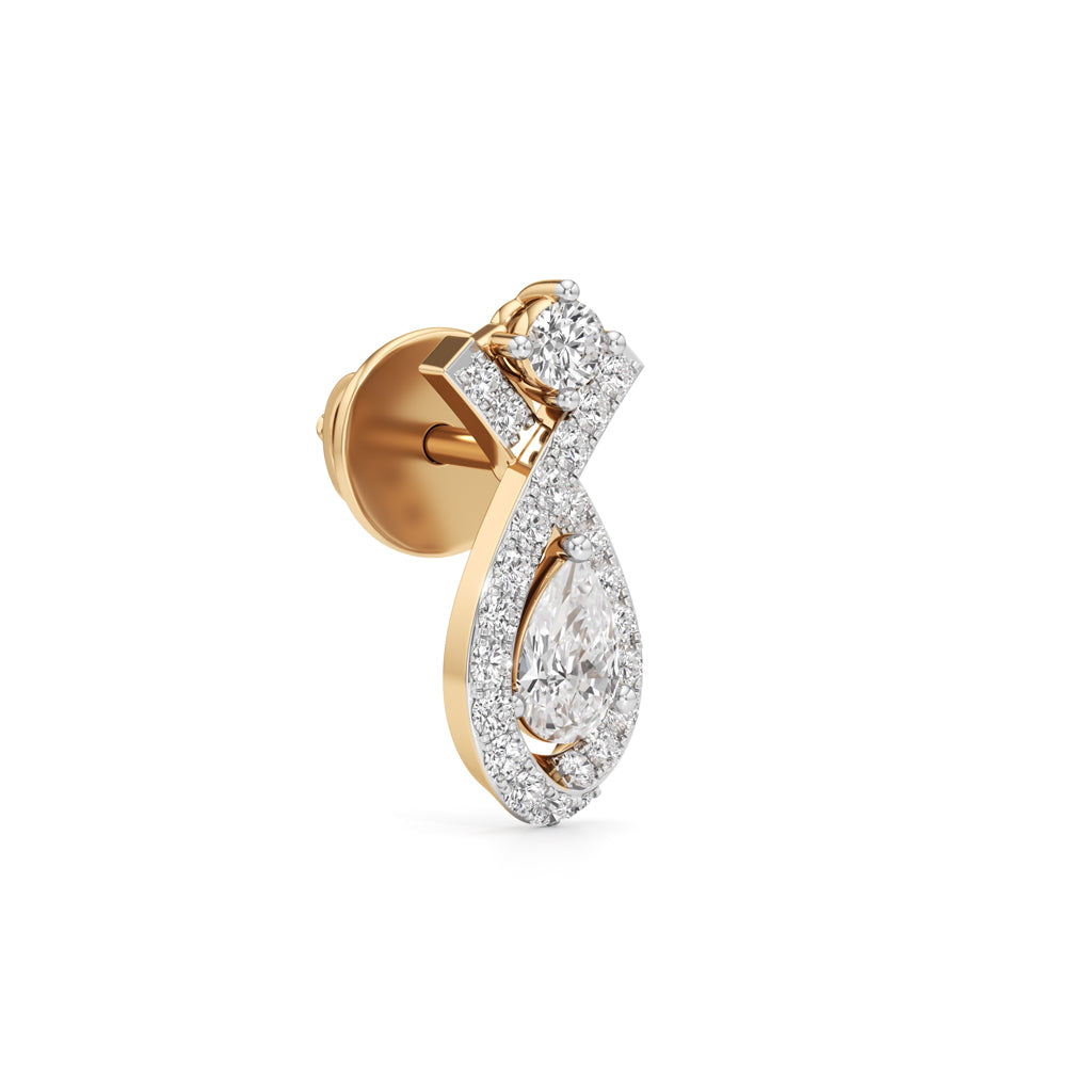 Hexagon Geometric Drops in 925 silver 18k Gold Plated