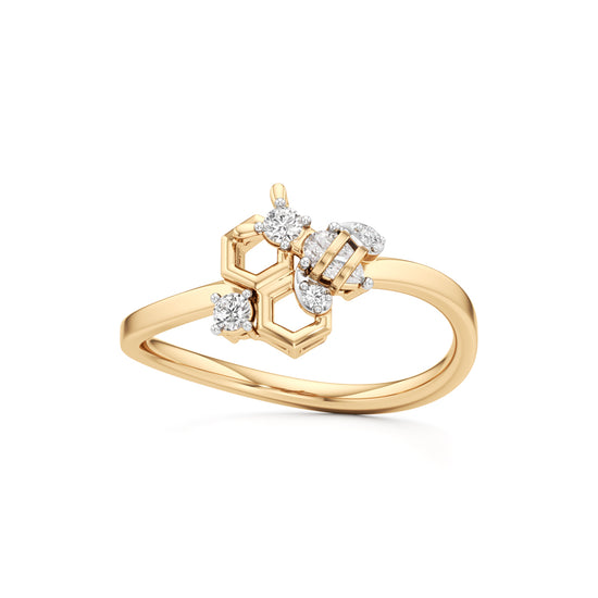 Hidden Halo 925 Silver 18k Gold Plated 6.60mm Round Brilliant Solitaire Ring