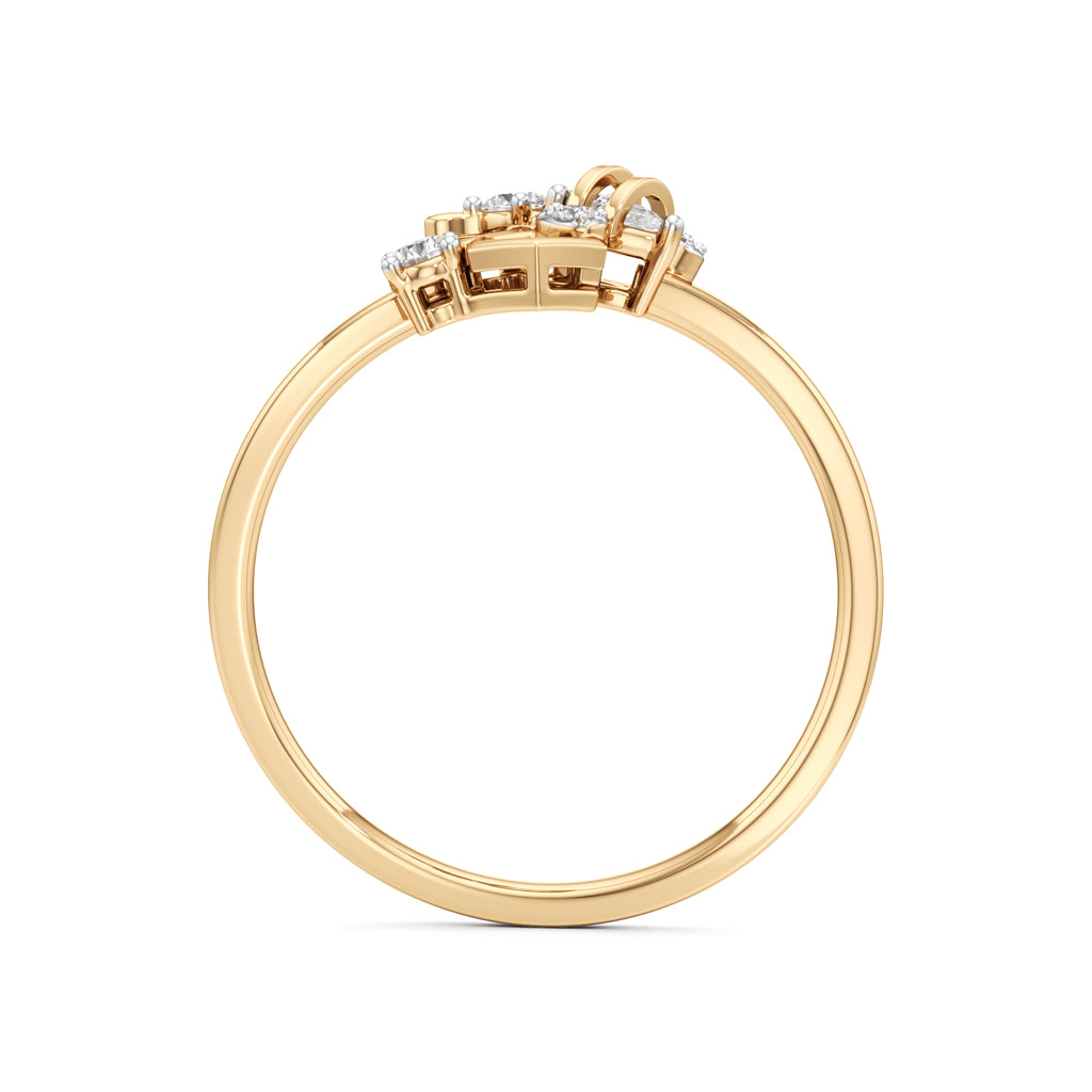 Hidden Halo 925 Silver 18k Gold Plated 6.60mm Round Brilliant Solitaire Ring