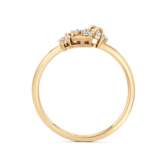 Hidden Halo 925 Silver 18k Gold Plated 6.60mm Round Brilliant Solitaire Ring