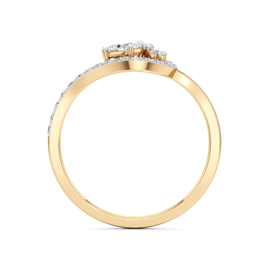 Artisan Floral Marquise & Oval 925 Silver 18k Gold Plated S-Curve Statement Ring