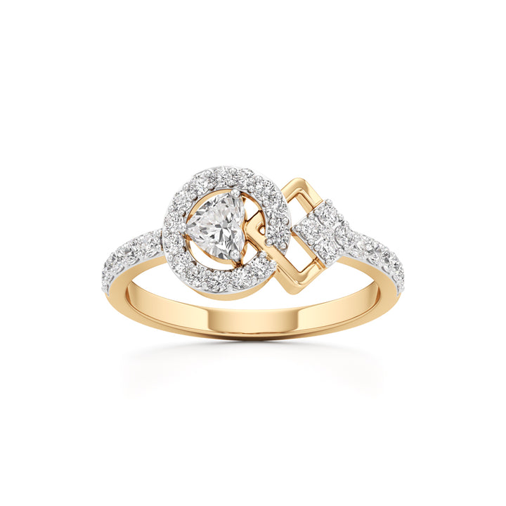 925 Silver 18K Gold Plated Halo Designer Diamond-Style Ring – Luxury Statement Jewellery
