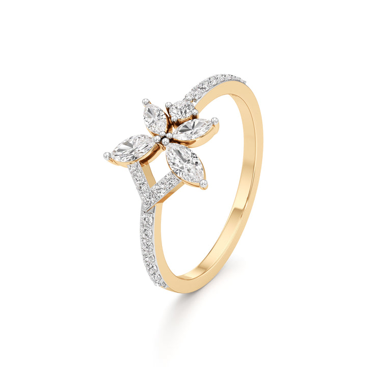 Marquise Butterfly Sparkle Ring in 925 silver 18k Gold Plated