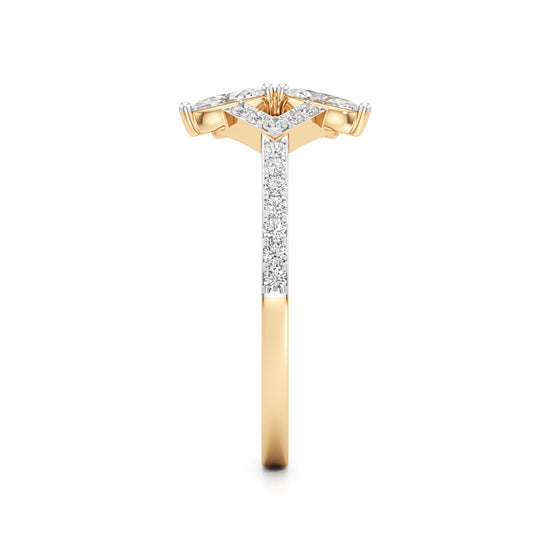 Marquise Butterfly Sparkle Ring in 925 silver 18k Gold Plated