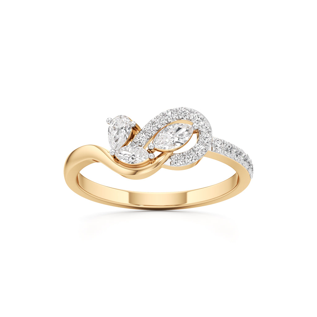 Marquise Infinity Leaf Ring in 925 silver 18k Gold Plated