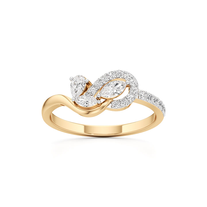 Marquise Infinity Leaf Ring in 925 silver 18k Gold Plated