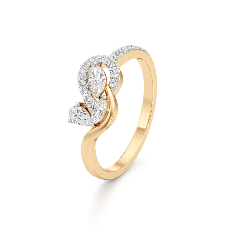 Marquise Infinity Leaf Ring in 925 silver 18k Gold Plated