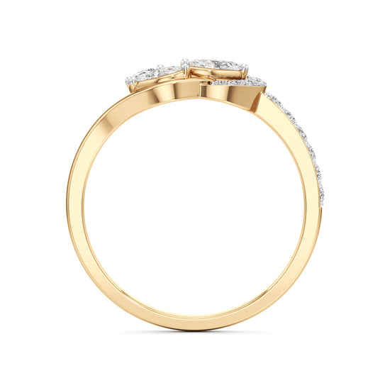 Marquise Infinity Leaf Ring in 925 silver 18k Gold Plated