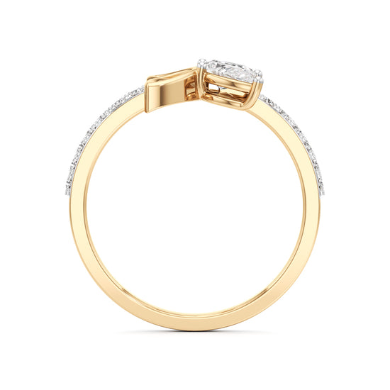 Botnical Four-Leaf Marquise Bloom Ring in 925 silver 18k Gold Plated