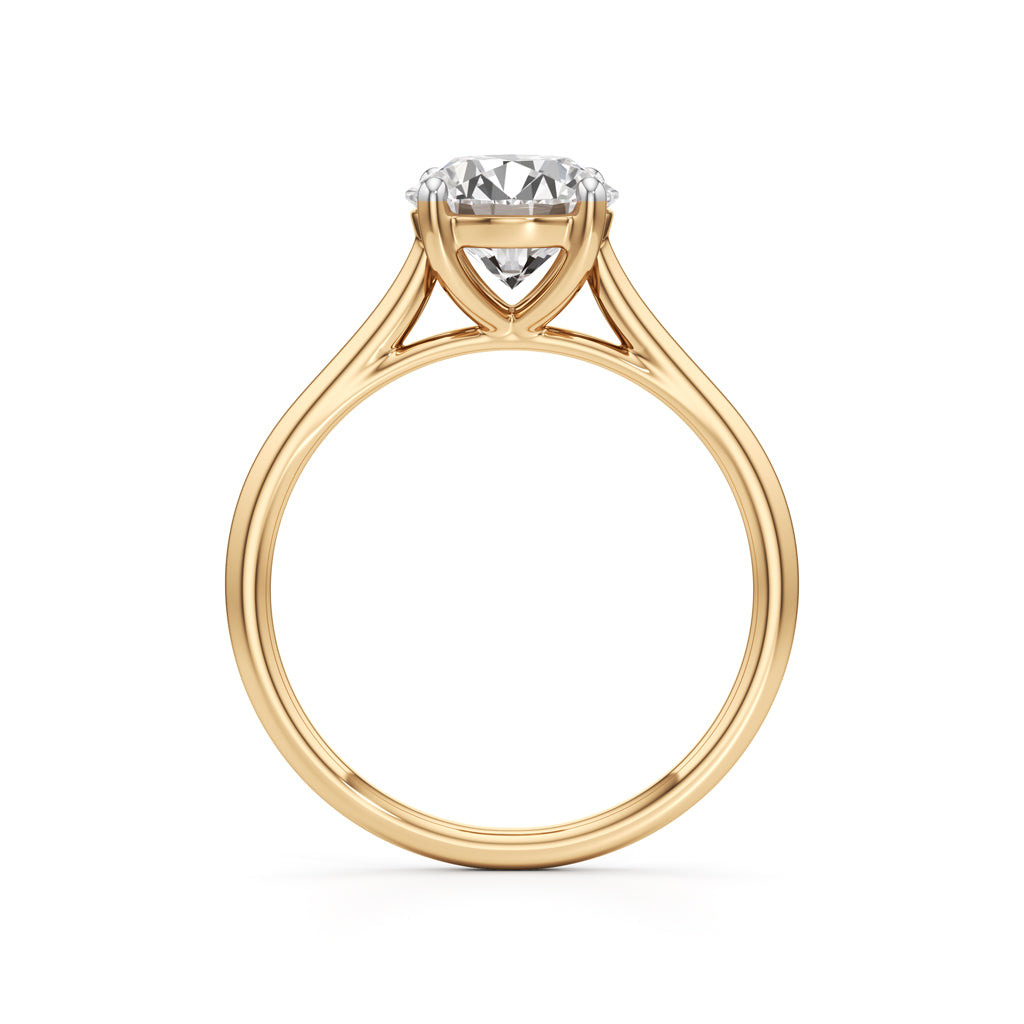 925 Silver 18K Gold Plated Solitaire DiamondStyle Ring  Classic Elegant Design