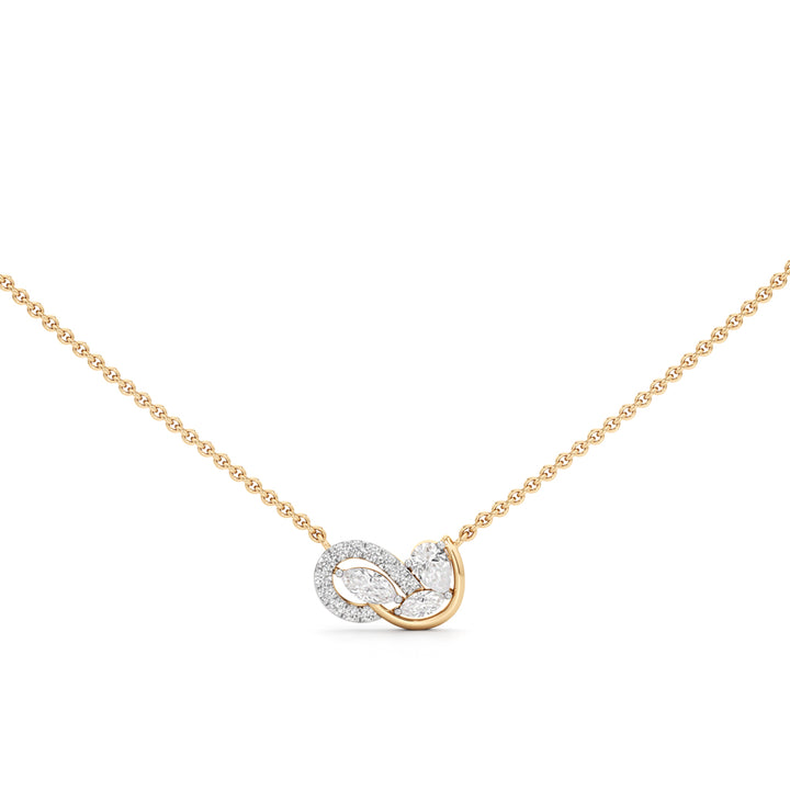 Twisted Teardrop Halo Pendant in 925 silver 18k Gold Plated
