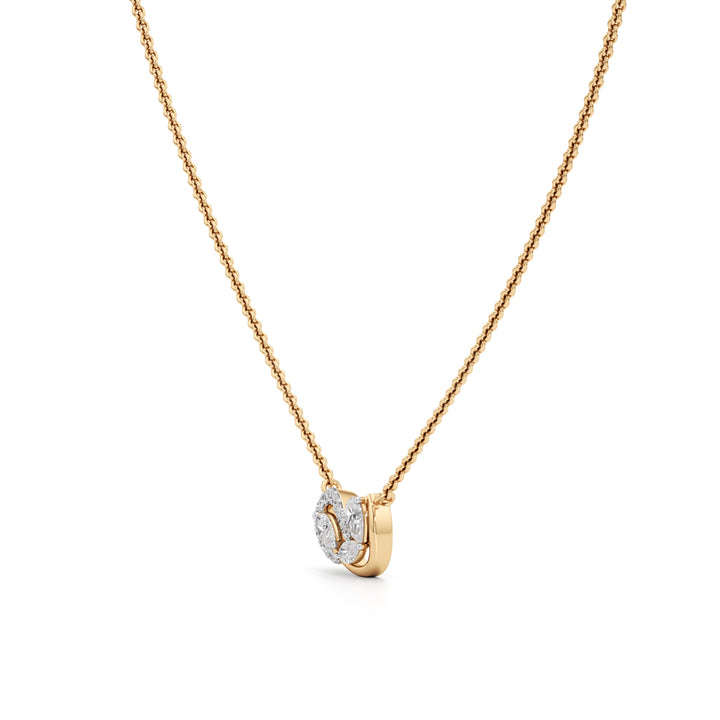 Twisted Teardrop Halo Pendant in 925 silver 18k Gold Plated