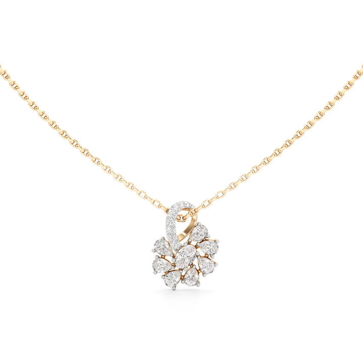 Ethereal Marquise Bloom Necklace in 925 silver 18k Gold Plated