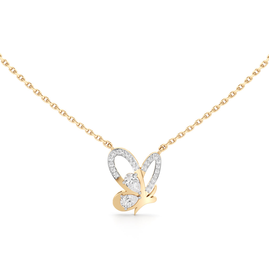 Ethereal Butterfly Pavé Pendant Set in 925 silver 18k Gold Plated Pendant