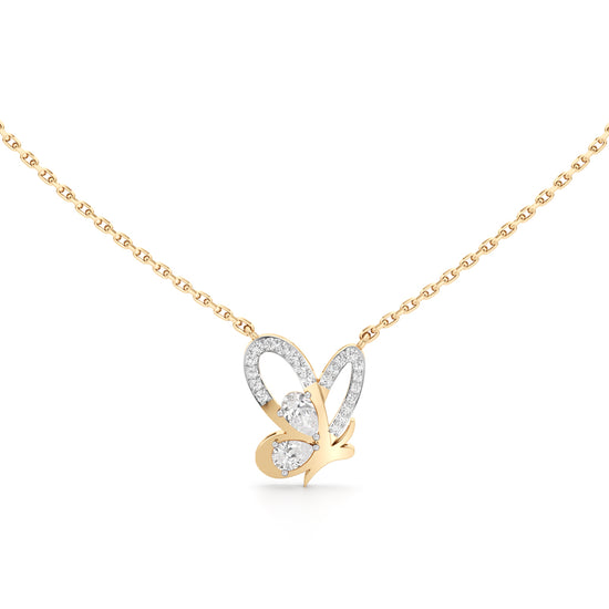 Ethereal Butterfly Pavé Pendant Set in 925 silver 18k Gold Plated Pendant