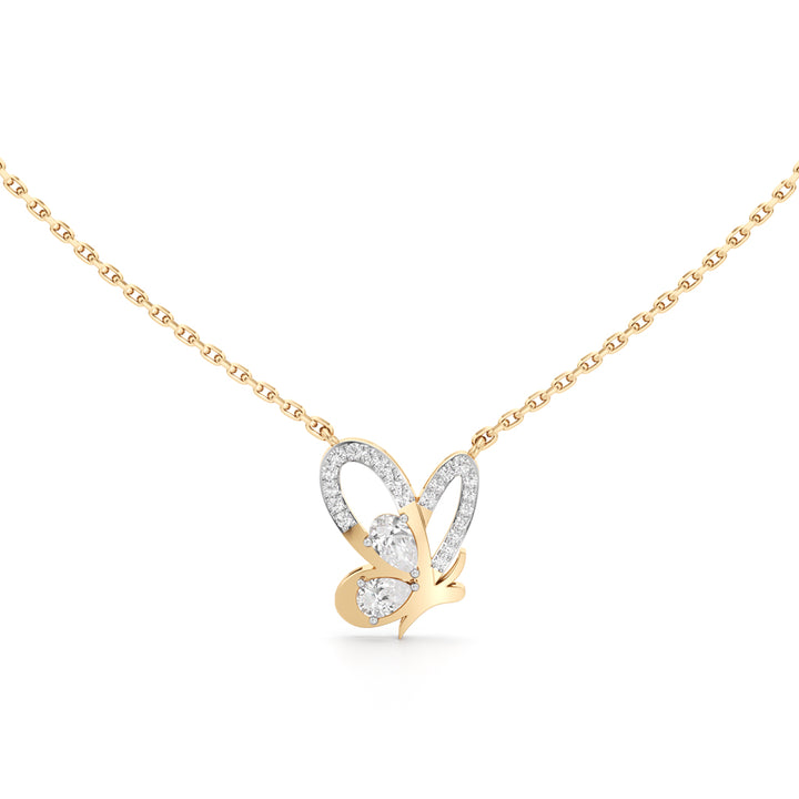 Ethereal Butterfly Pavé Pendant Set in 925 silver 18k Gold Plated Pendant
