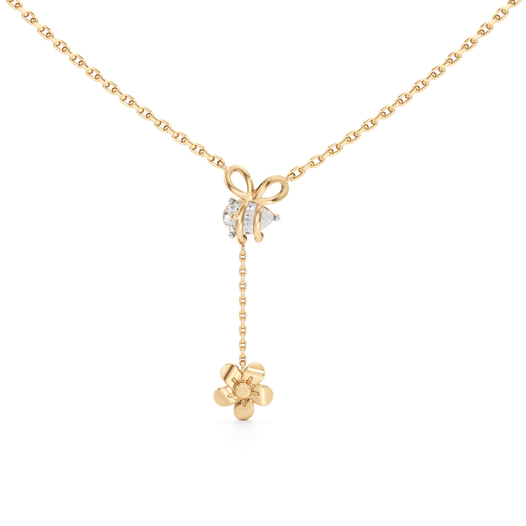 Meadow Muse Drop Necklace  925 Sterling Silver 18k Gold Vermeil Lab Grown Diamond