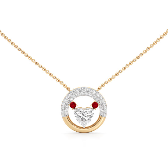 925 silver 18k Gold Plated Eternal Circle Heart Pendant