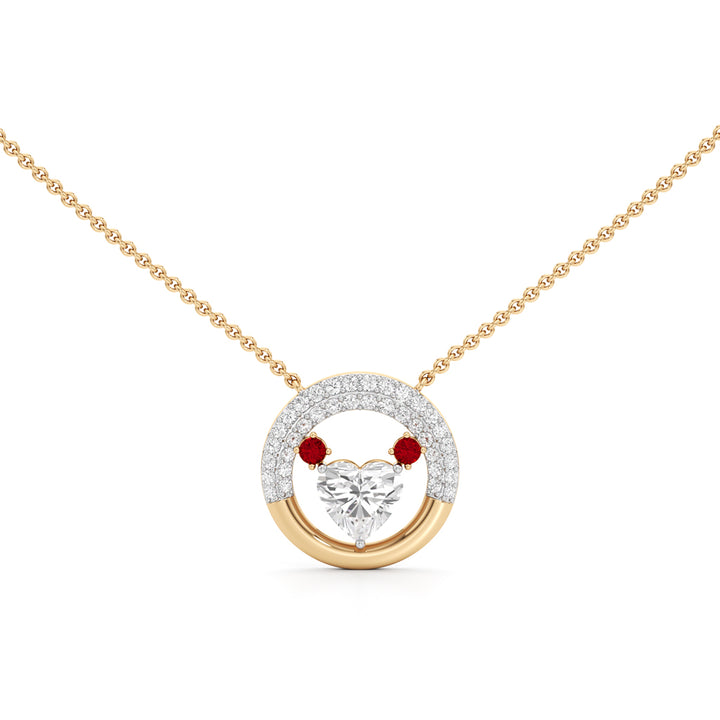 925 silver 18k Gold Plated Eternal Circle Heart Pendant