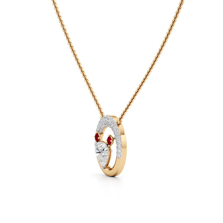 925 silver 18k Gold Plated Eternal Circle Heart Pendant