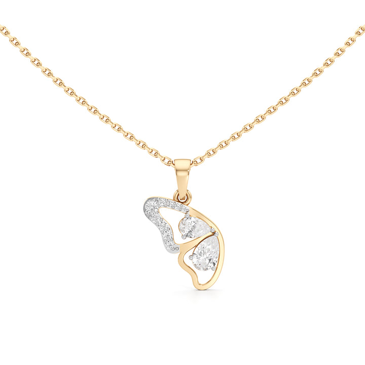 925 Silver 18K Gold Plated Footprint Designer Pendant