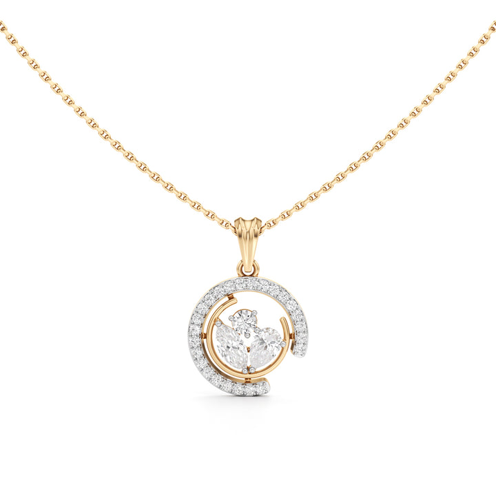 Beautiful 925 Silver 18K Gold Plated Circular Pendant