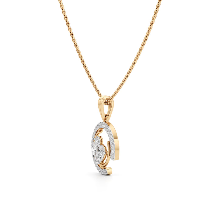 Beautiful 925 Silver 18K Gold Plated Circular Pendant