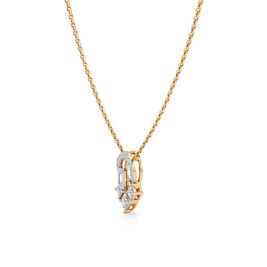Geometric Halo EmeraldCut Pendant  925 Sterling Silver 18k Gold Vermeil Lab Grown Diamond