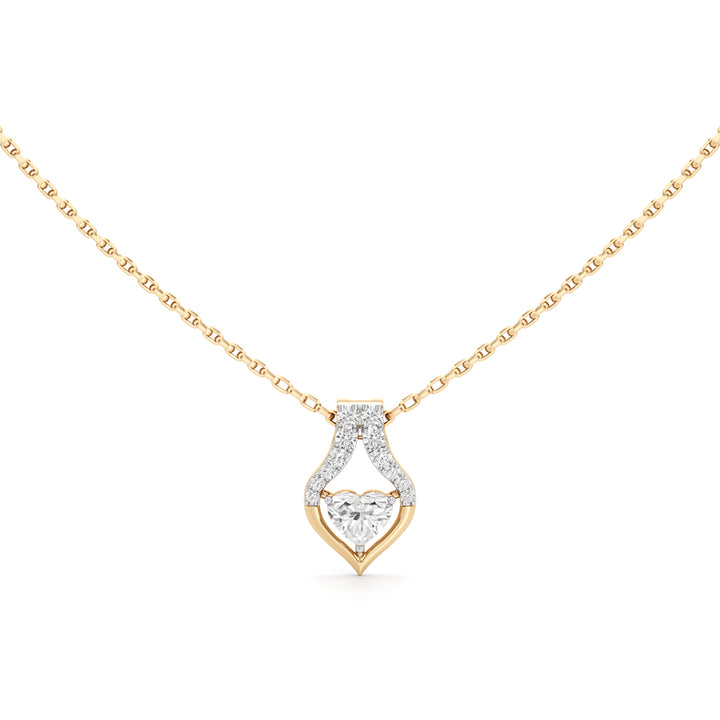 Pretty Heart 925 Silver 18K Gold Plated  Pendant Necklace
