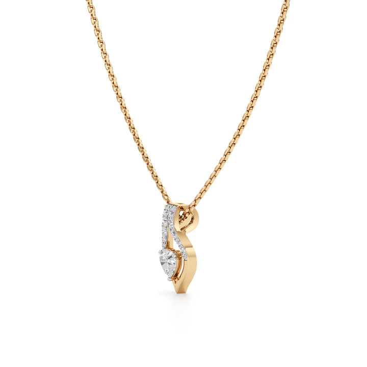 Pretty Heart 925 Silver 18K Gold Plated  Pendant Necklace