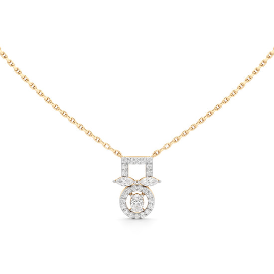 Geometric Designer 925 Silver 18K Gold Plated Pendant Necklace