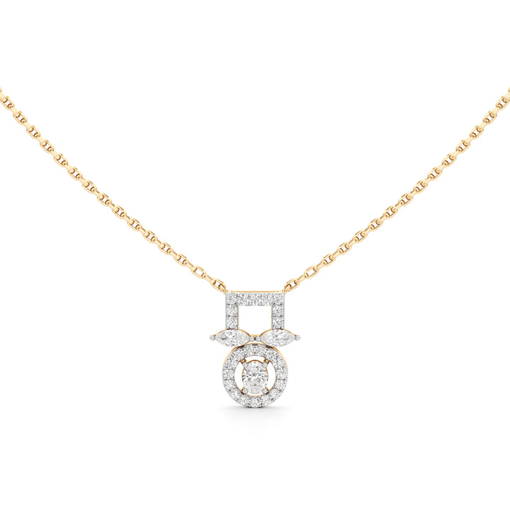 Geometric Designer 925 Silver 18K Gold Plated Pendant Necklace