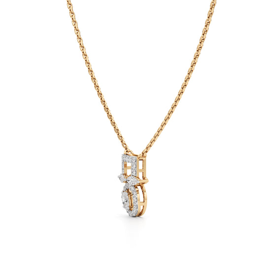 Geometric Designer 925 Silver 18K Gold Plated Pendant Necklace