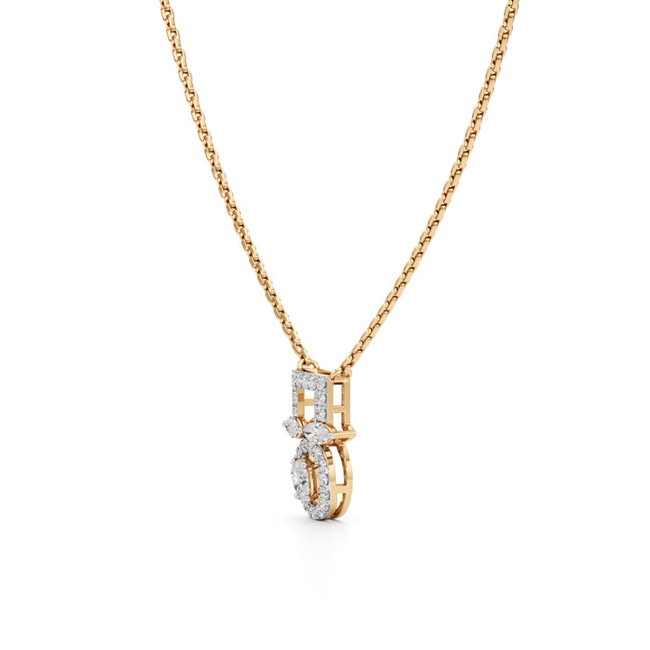 Geometric Designer 925 Silver 18K Gold Plated Pendant Necklace