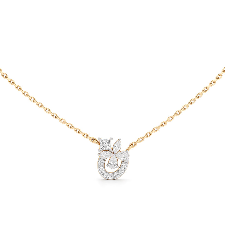 Floral  925 Silver 18K Gold Plated Pendant Necklace