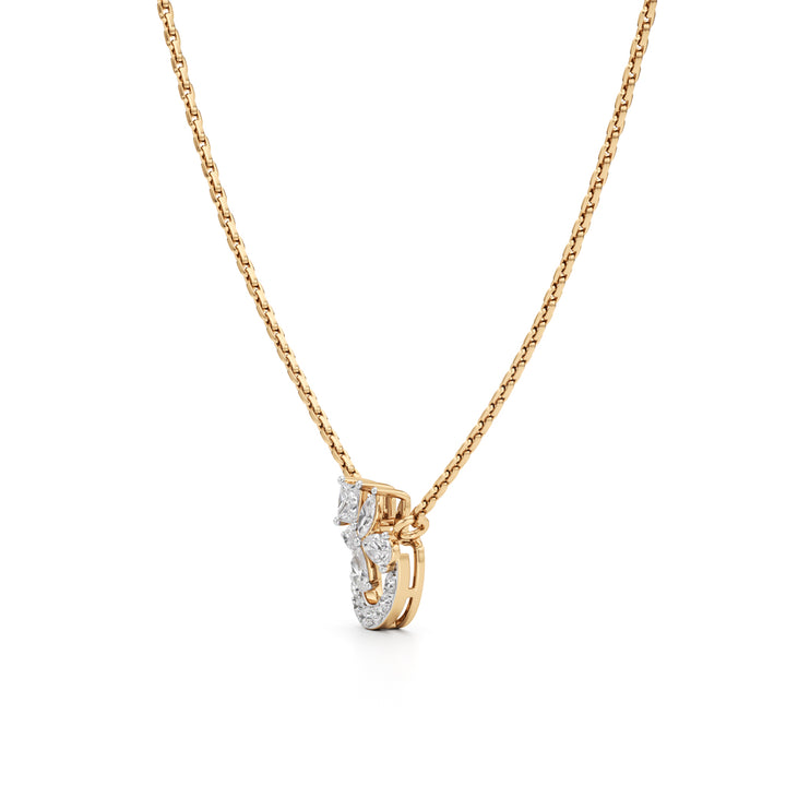 Floral  925 Silver 18K Gold Plated Pendant Necklace