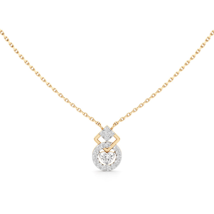 925 Silver 18K Gold Plated Diamond Shape Pendant Necklace
