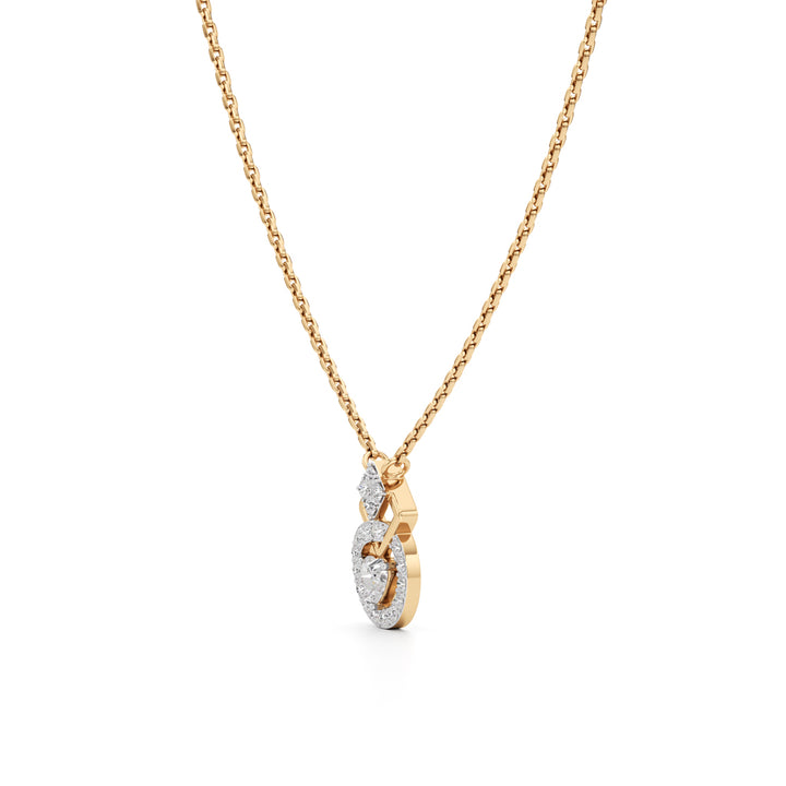 925 Silver 18K Gold Plated Diamond Shape Pendant Necklace