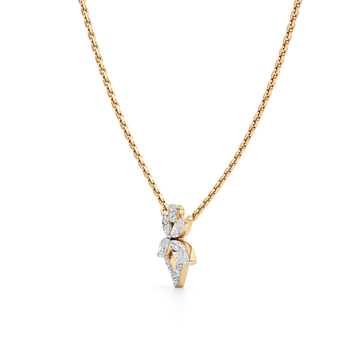 925 Silver 18K Gold Plated Beautiful Lab Grown Diamond Pendant Necklace