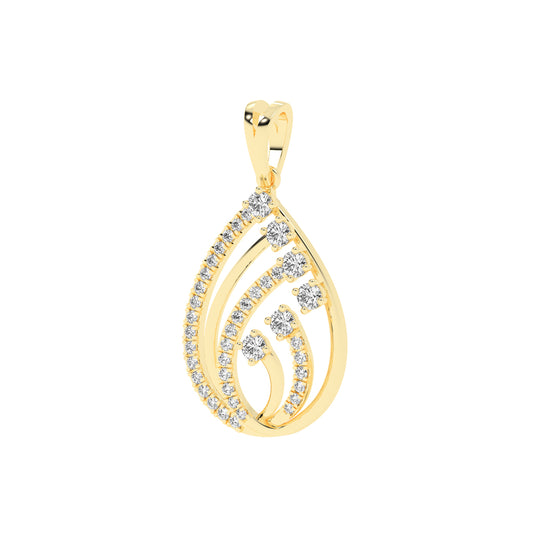  Infinite Teardrop 925 Silver 18k Gold Plated Pendant with Radiant MultiStone Accents