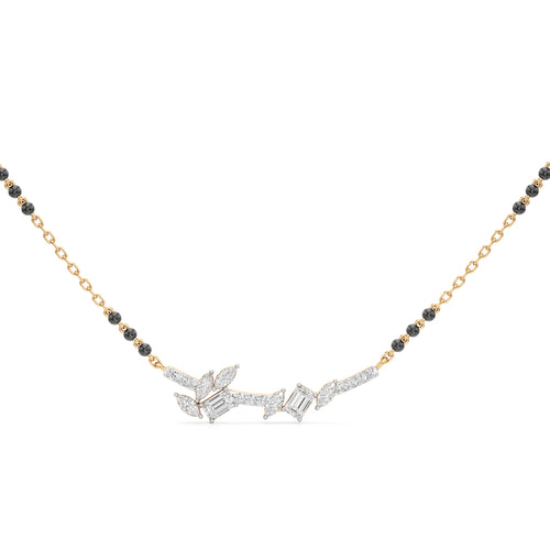 NatureInspired Leaf Mangalsutra 925 Silver 18k Gold Plated 